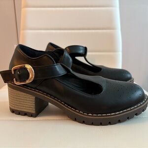 Vegan leather Mary Jane Loafers